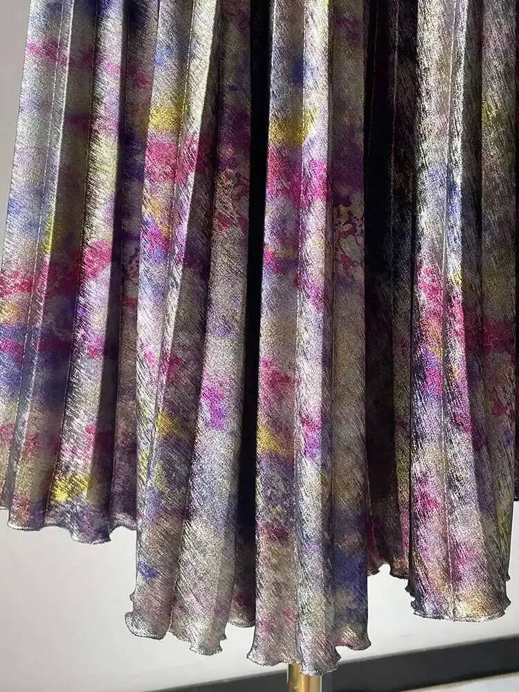 Shiny Colorful Luxury High Wai - Vintage Fashion Old Money recension och pris