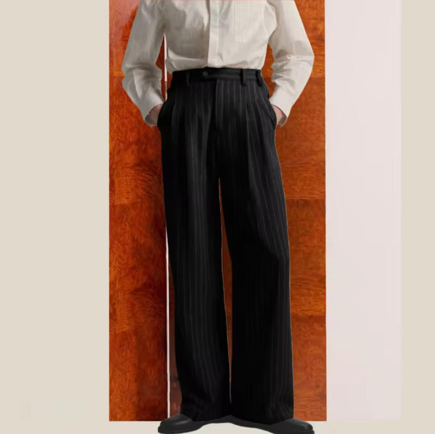 Men's Striped Pants High-Stree - Vintage Fashion Old Money recension och pris