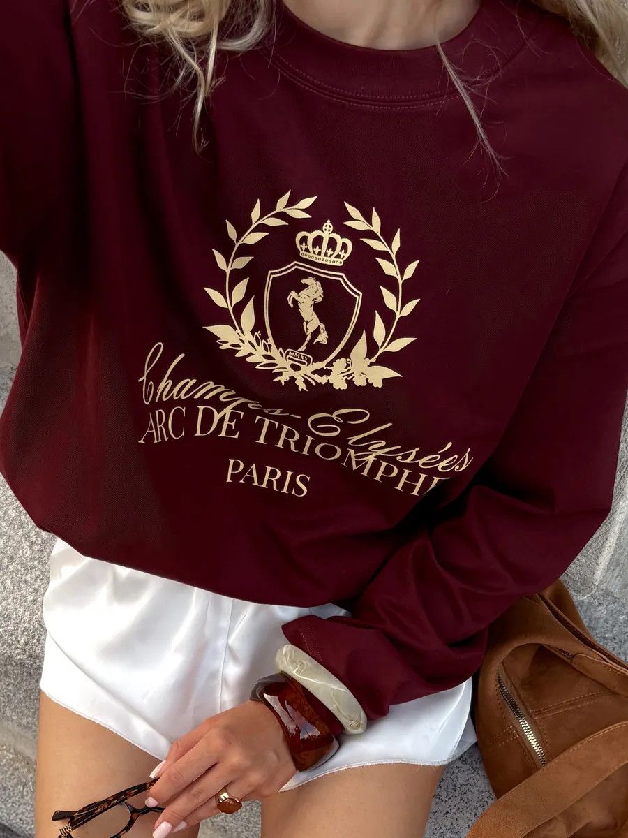 Old Money French Wine Red Swea - Vintage Fashion Old Money recension och pris
