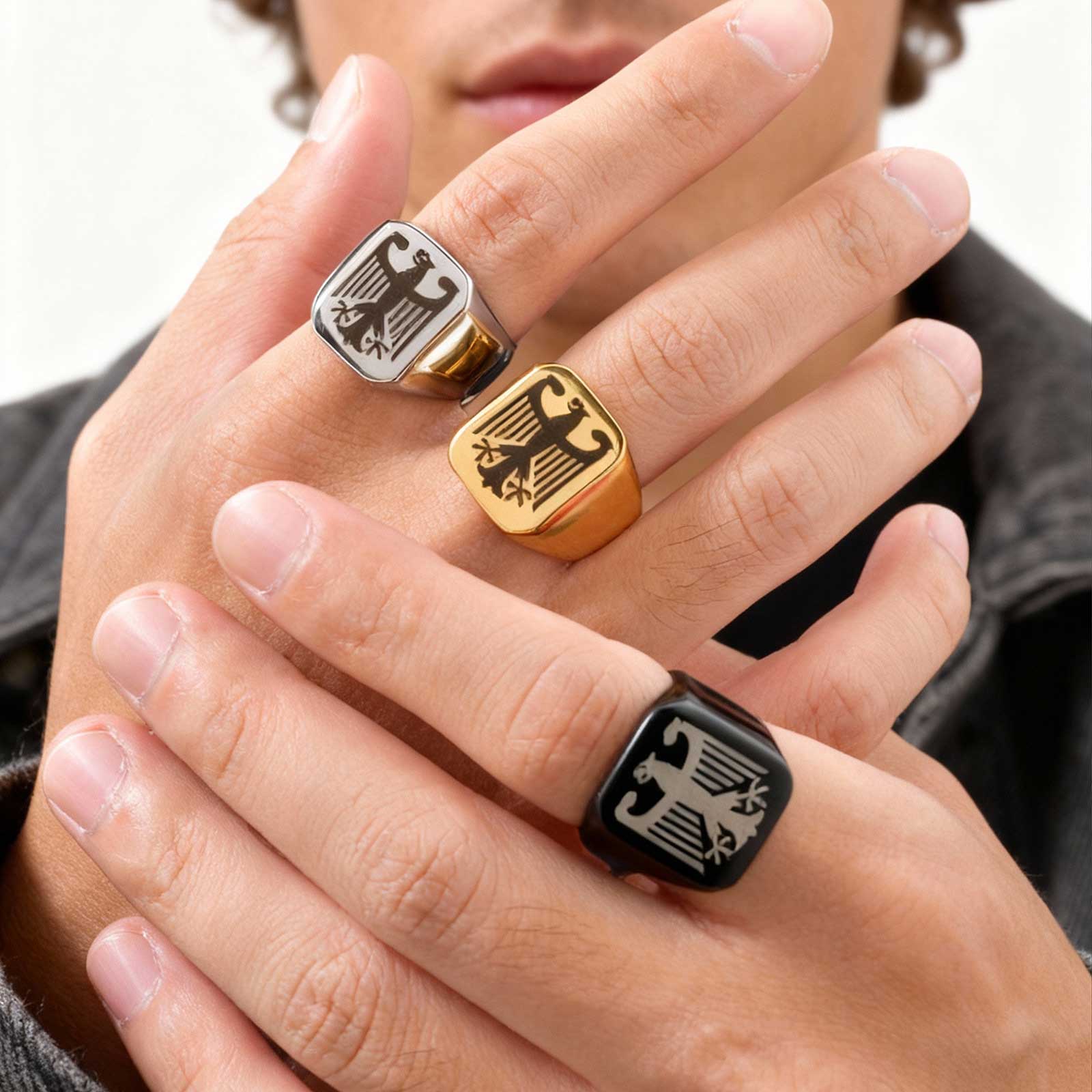 Custom Flying Hawk Eagle Ring  - Vintage Fashion Ads recension och pris