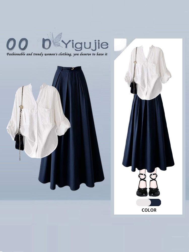 Loose Long Sleeve V-Neck Casua - Vintage Fashion Collection recension och pris